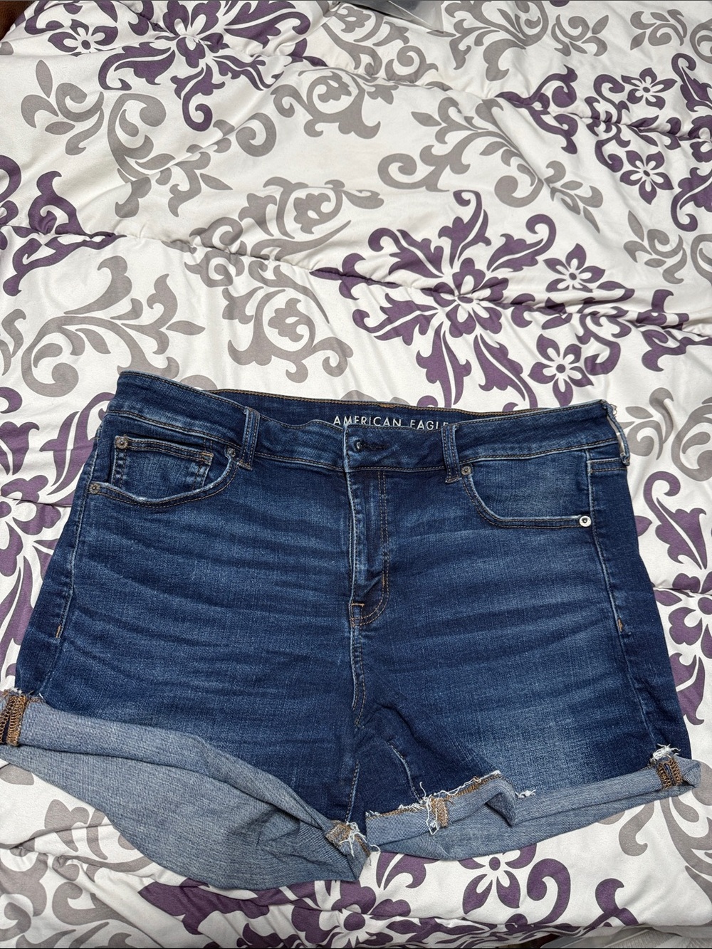 American Eagle Outfitters Dark Blue Denim Jean Shorts